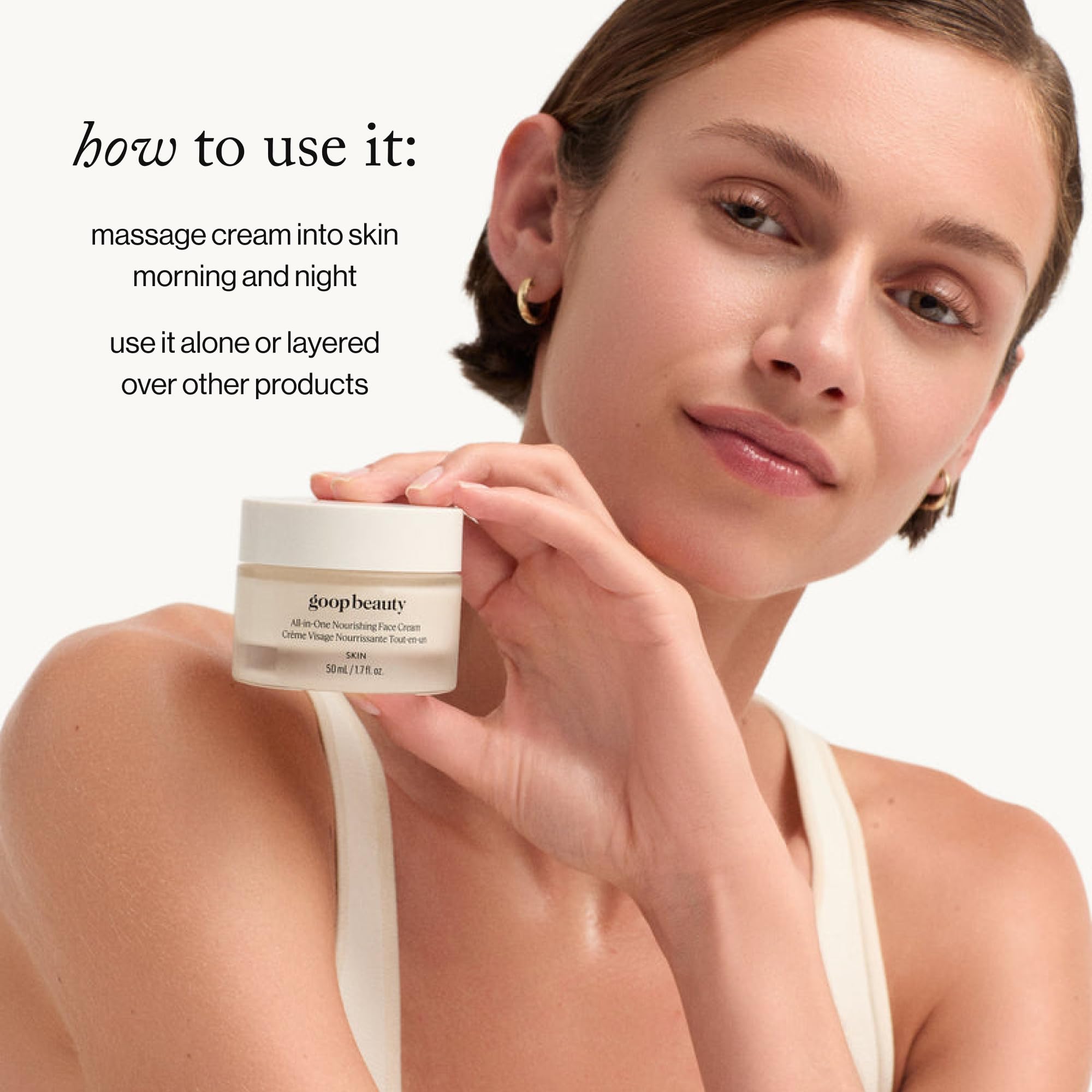 Céramides et squalane dans Goop Crème Nourrissante Visage