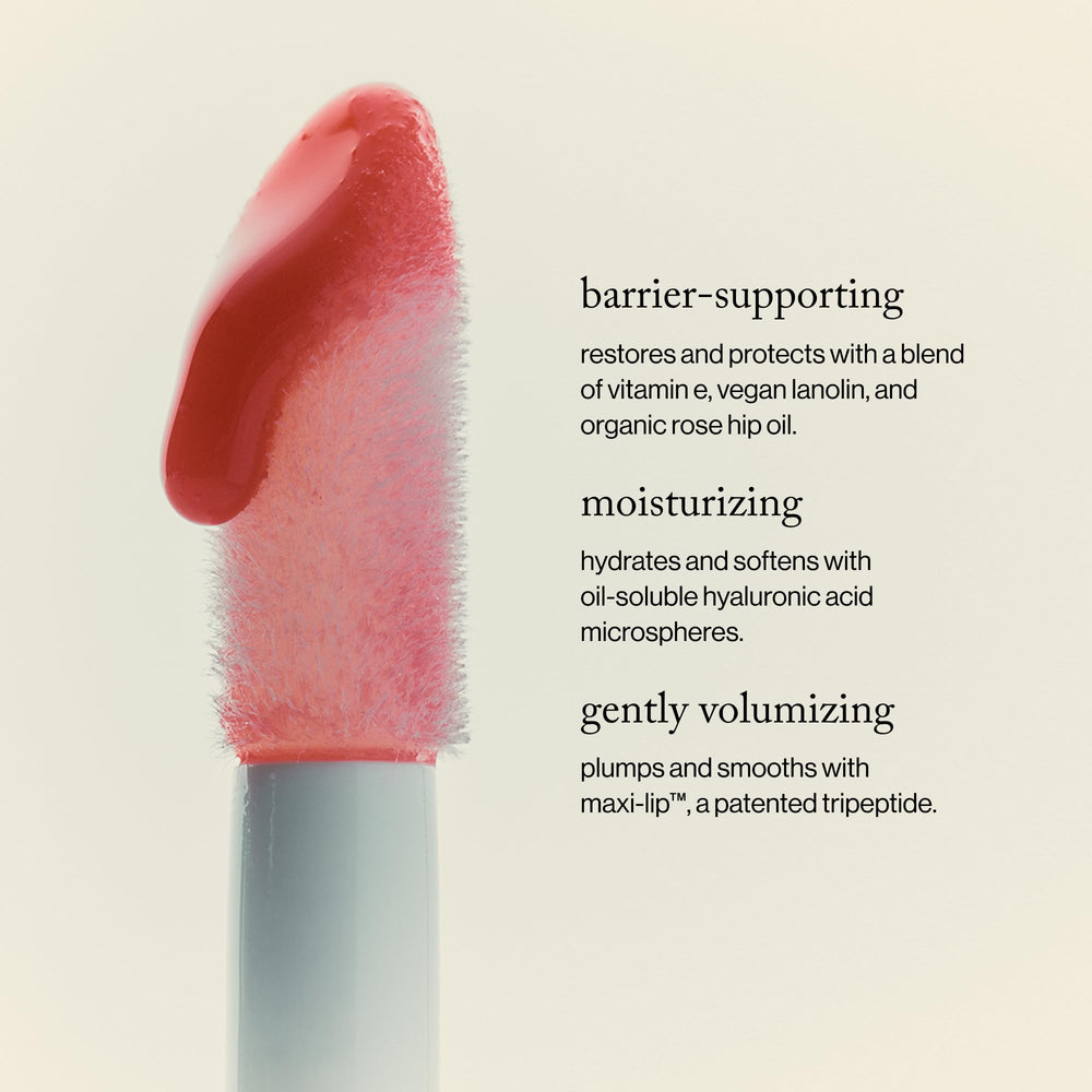Goop Hydra-Barrier Gel Gloss teinte subtile flatte la couleur naturelle.