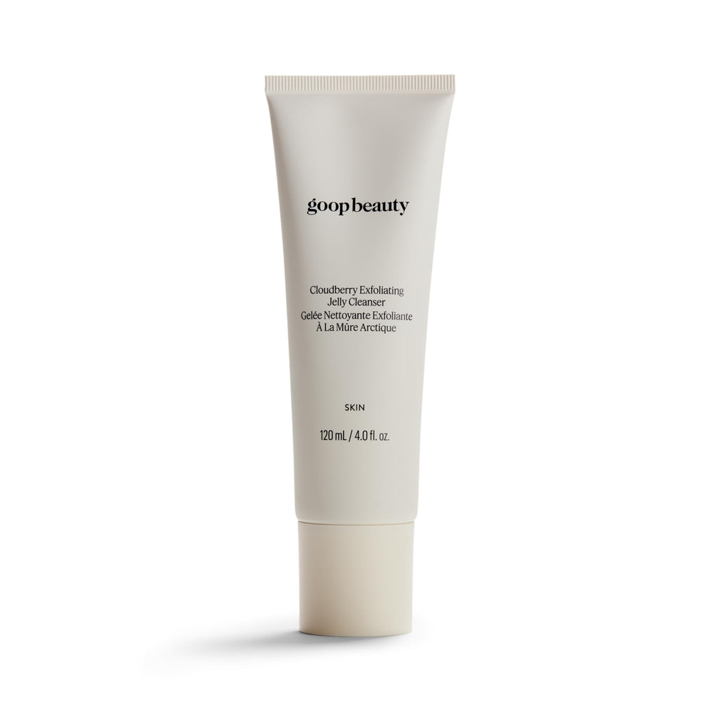 Goop nettoyant gel exfoliant visage, bouteille pour usage quotidien et soin doux.