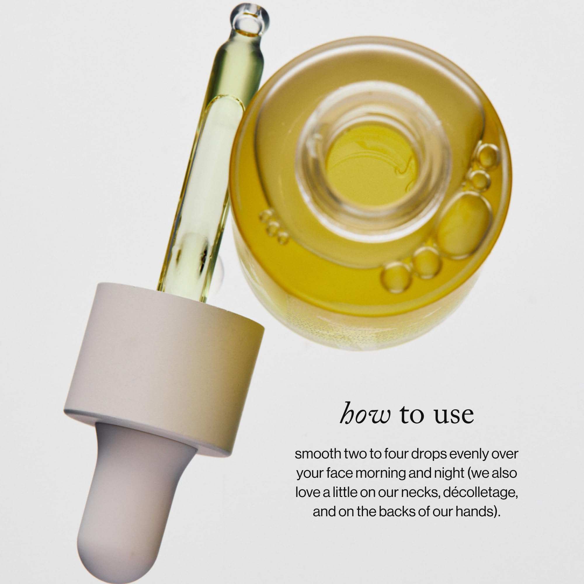 Routine matin goop Nutrient Face Oil peau prête et hydratée.