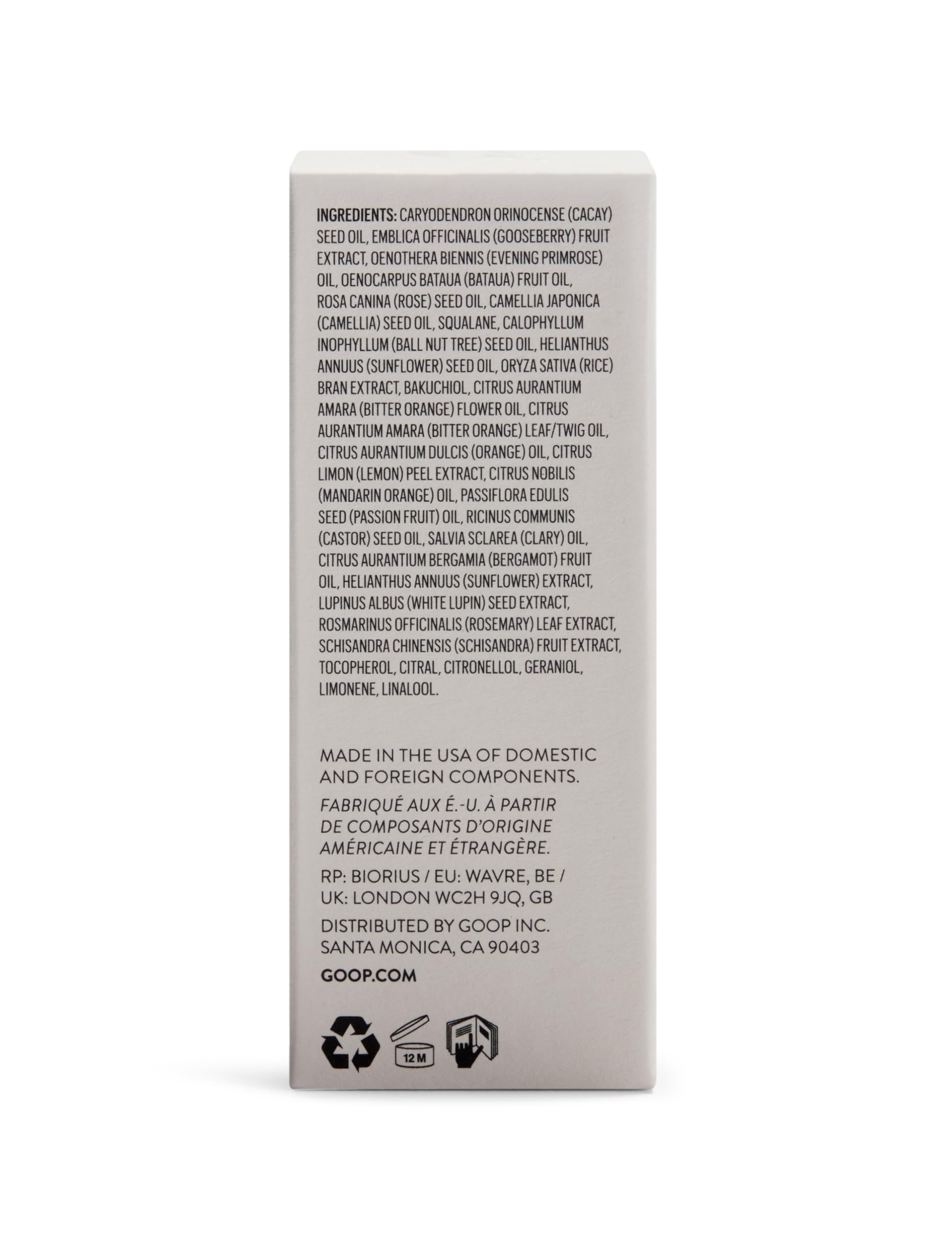 Routine soir goop Nutrient Face Oil peau nourrie sans lourdeur.
