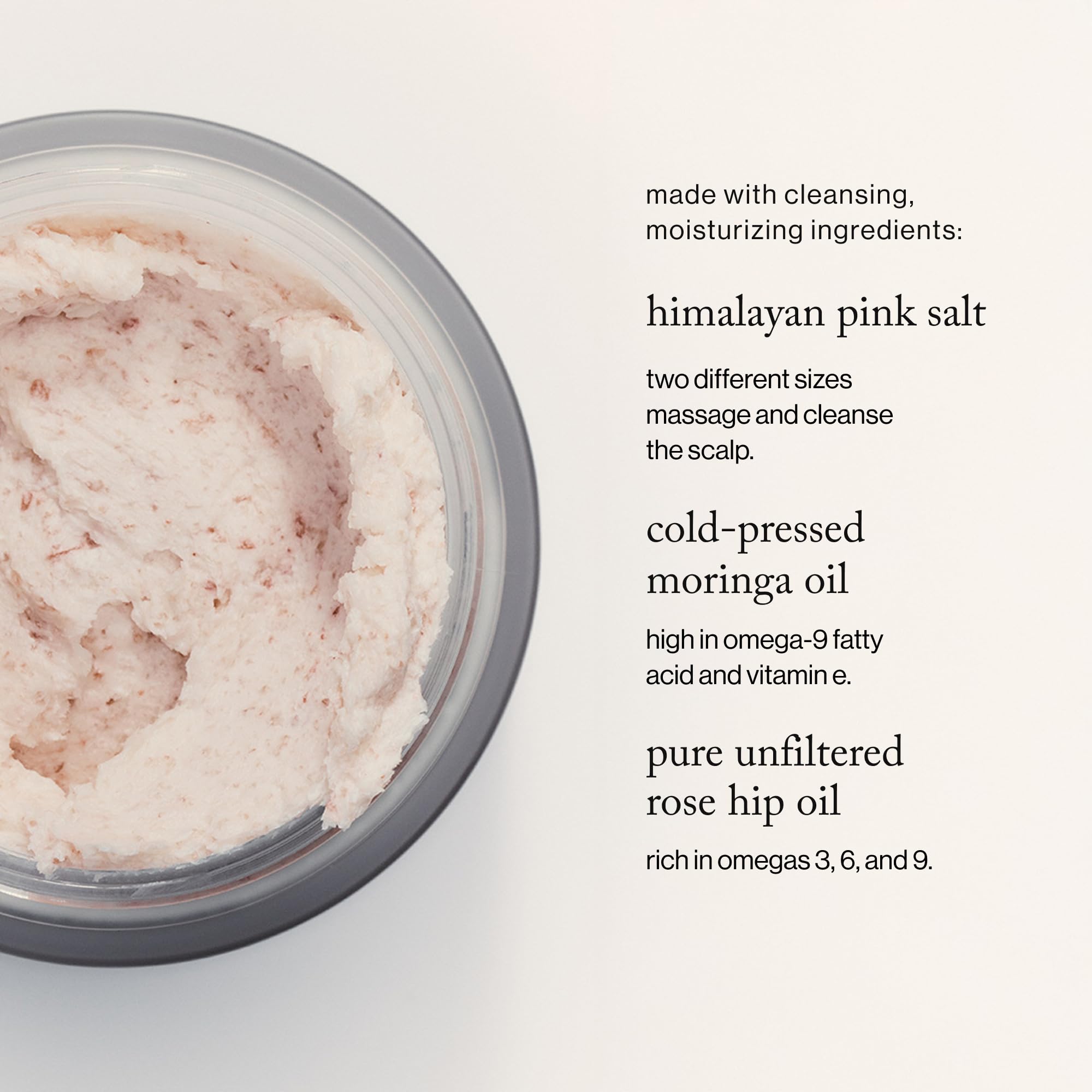 Goop Beauté grains de sel himalayens visibles, exfolier en douceur et purifier le cuir chevelu