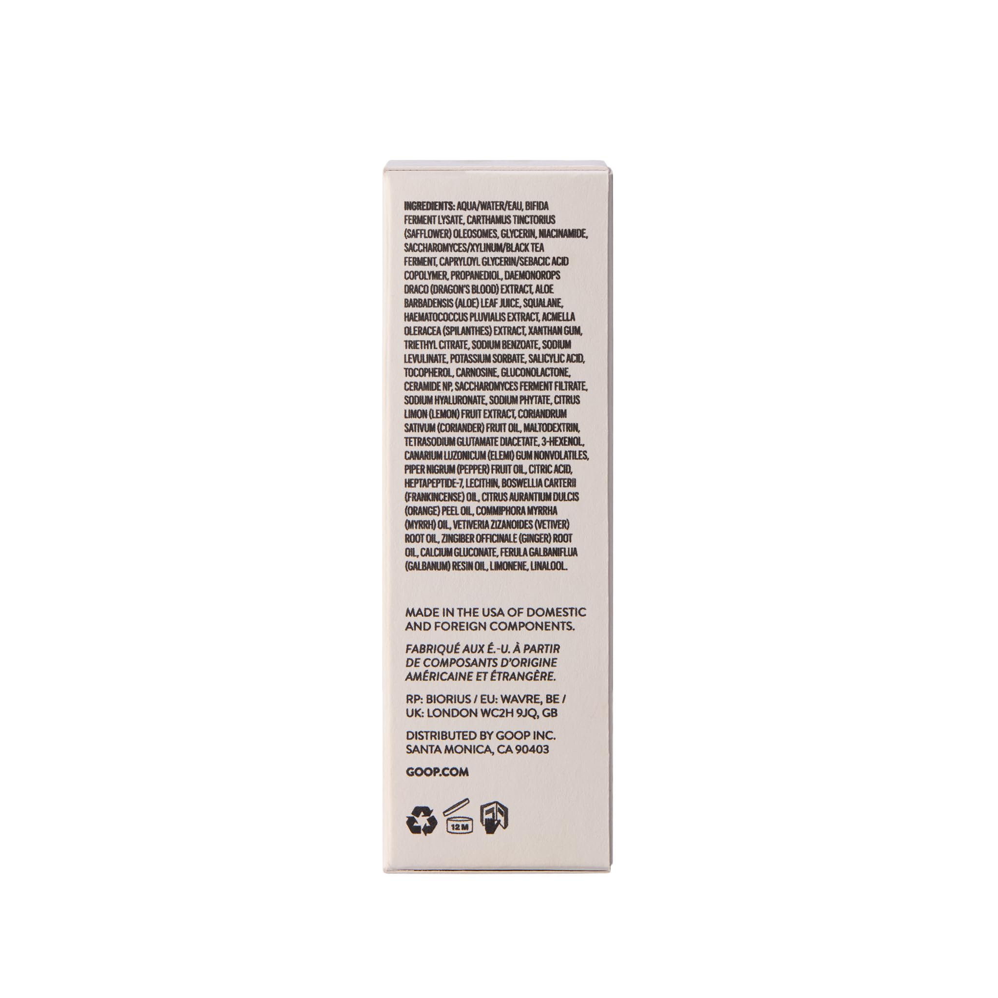Goop Beauté Sérum peptide, non testé sur animaux.