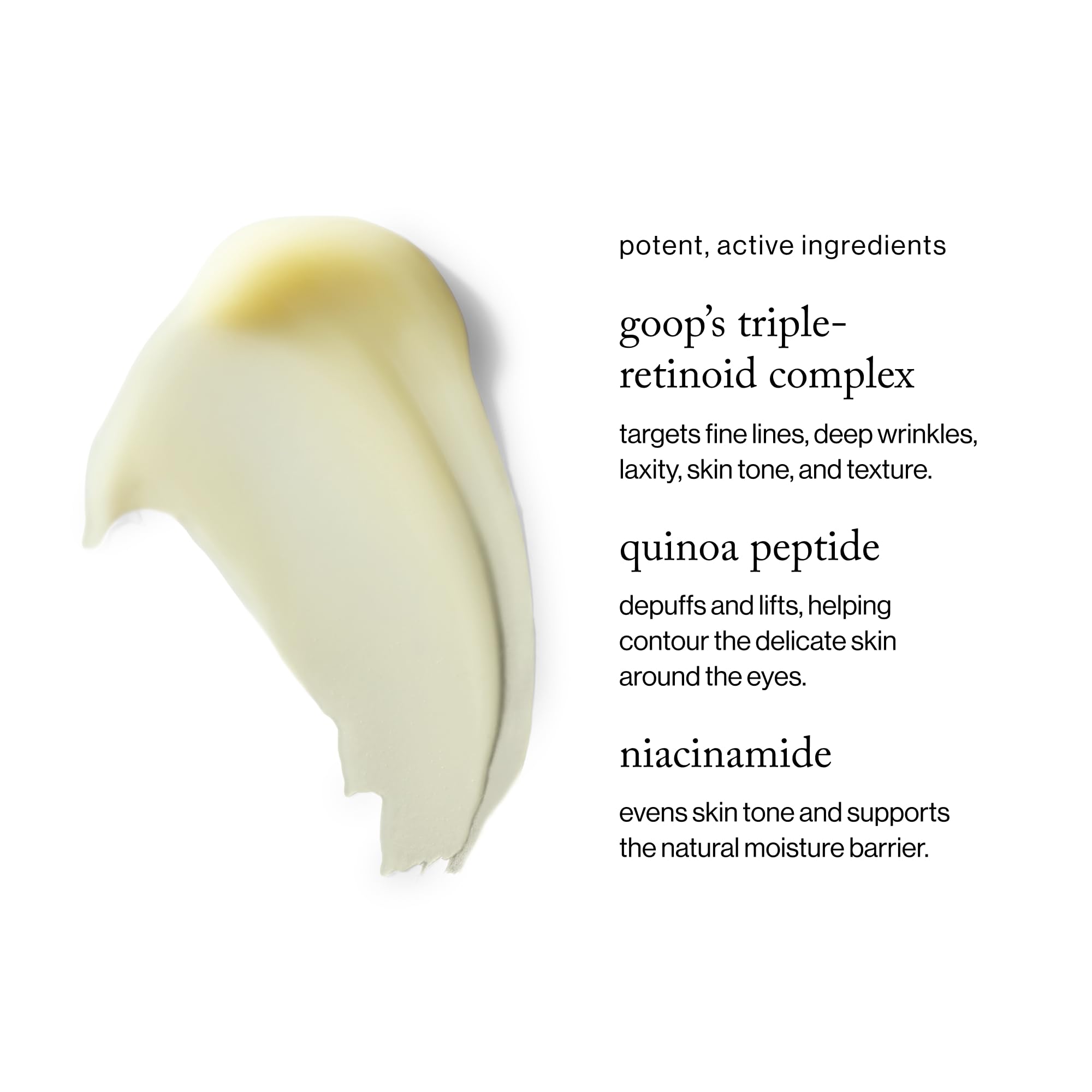 Goop Beauty 3x Retinol Eye Lift Serum, emballage soigné et soin du regard.