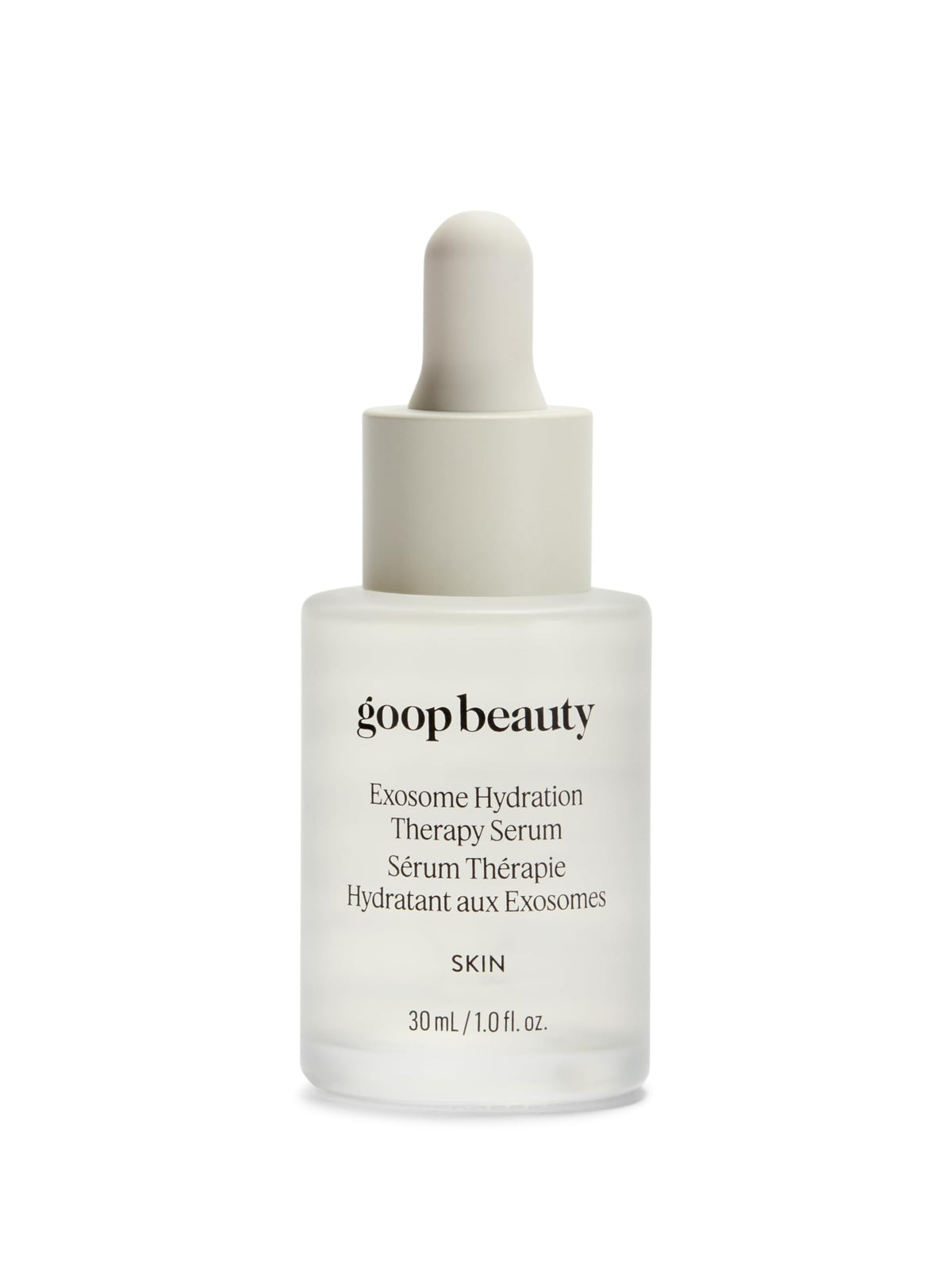 Goop Exosome Hydration Serum : bouteille élégante offrant hydratation durable et apaisement.