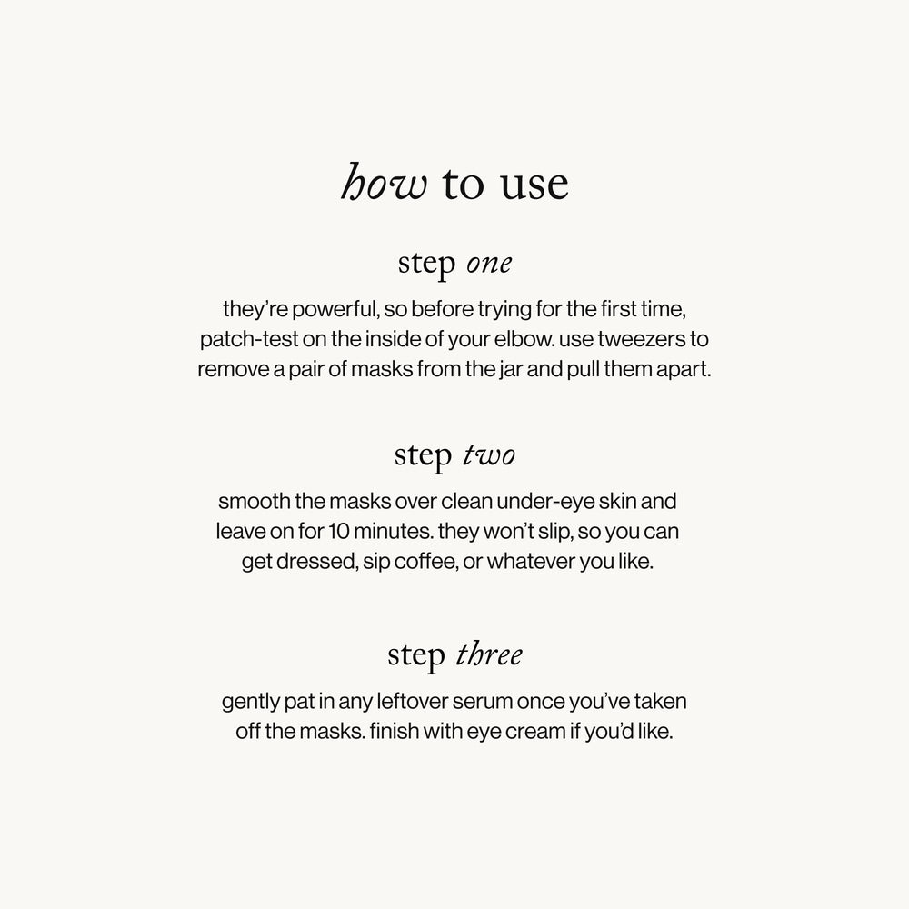 Formulation propre des masques Yeux Goop, sans parabènes ni silicones.