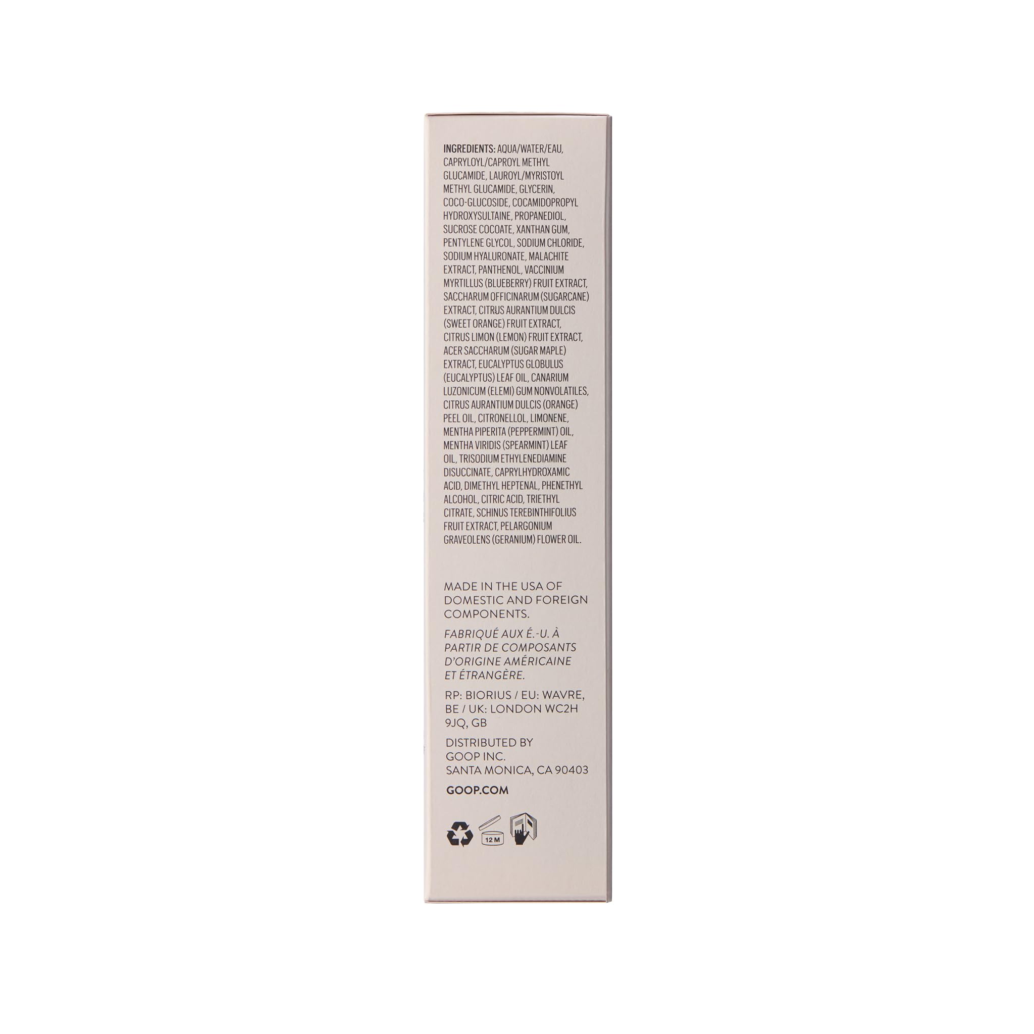 goop nettoyant moussant detox visages hydratation apres nettoyage — laisse la peau hydratée et souple