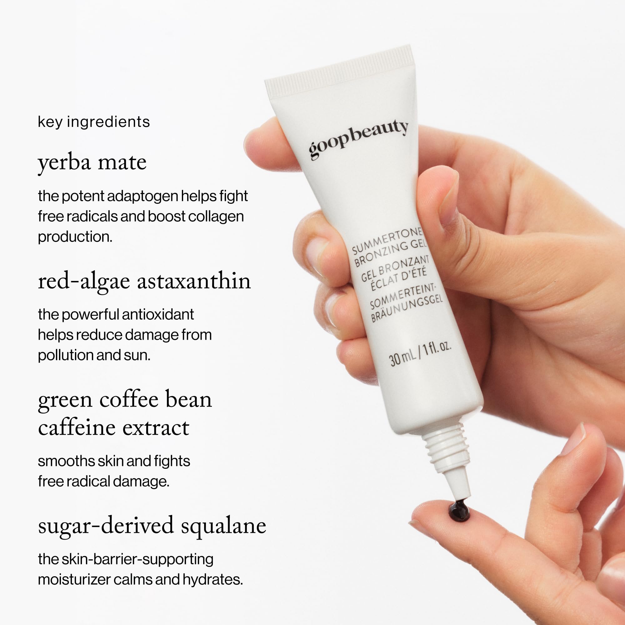 Goop Summertone Gel Bronzant - applicateur prêt à une application précise.