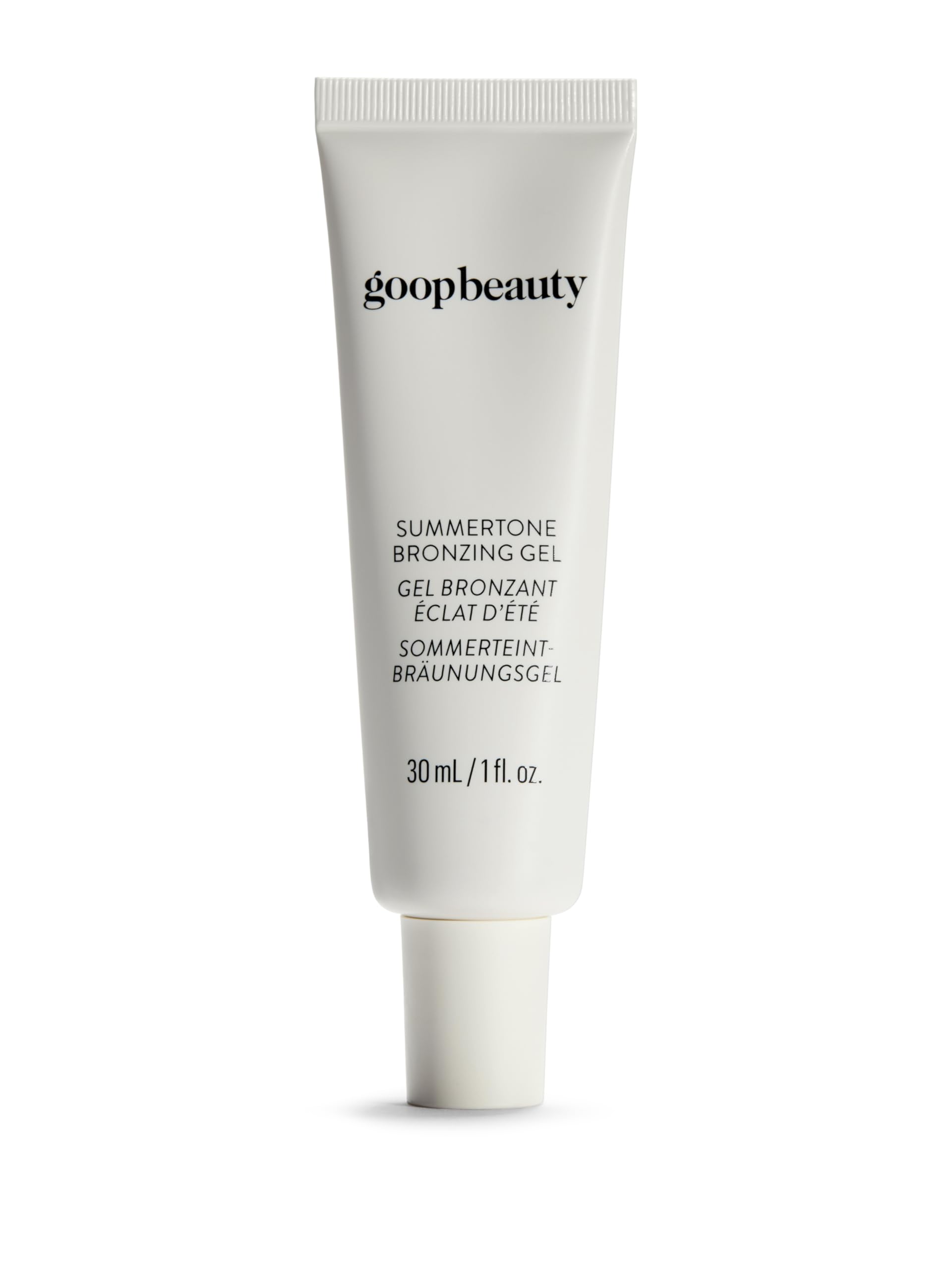 Goop Summertone Gel Bronzant - bouteille montrant une texture légère et hydratante pour un éclat naturel.
