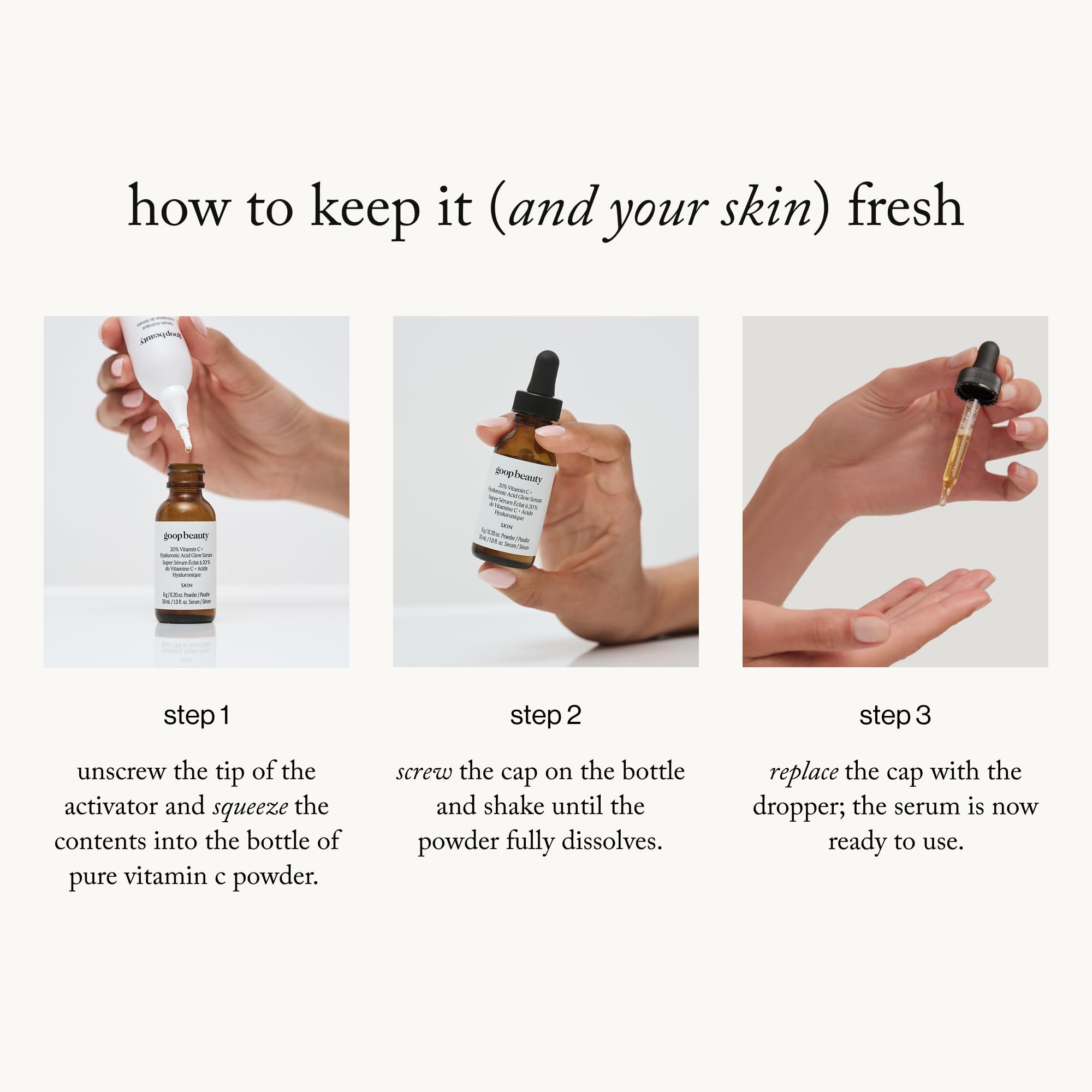 Goop Formule sans parfum, adaptée à une routine sensible.