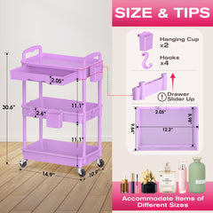 Goovilla Roll Cart tiroir amovible organise rapidement les petits objets beauté.