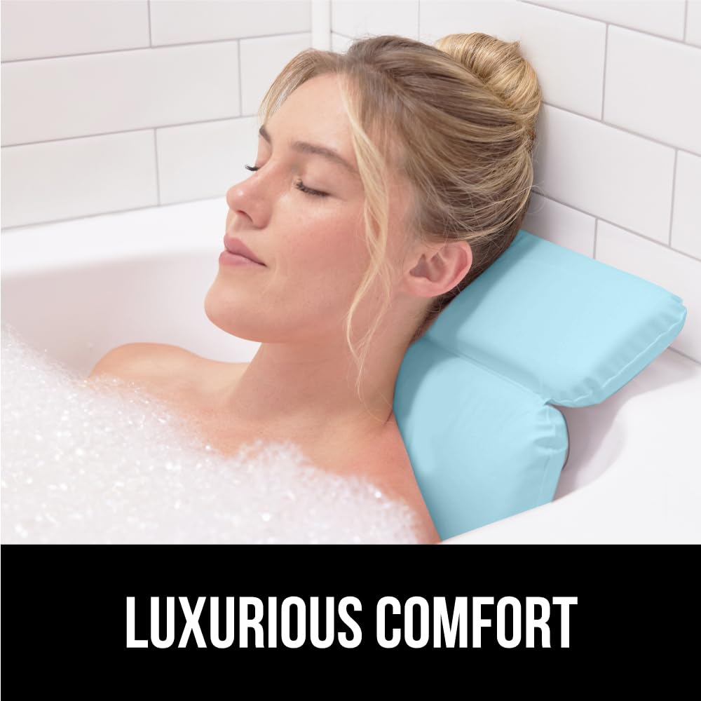 Appui-tete Gorilla Grip pour bain offrant un soutien du cou et du dos pendant le spa.