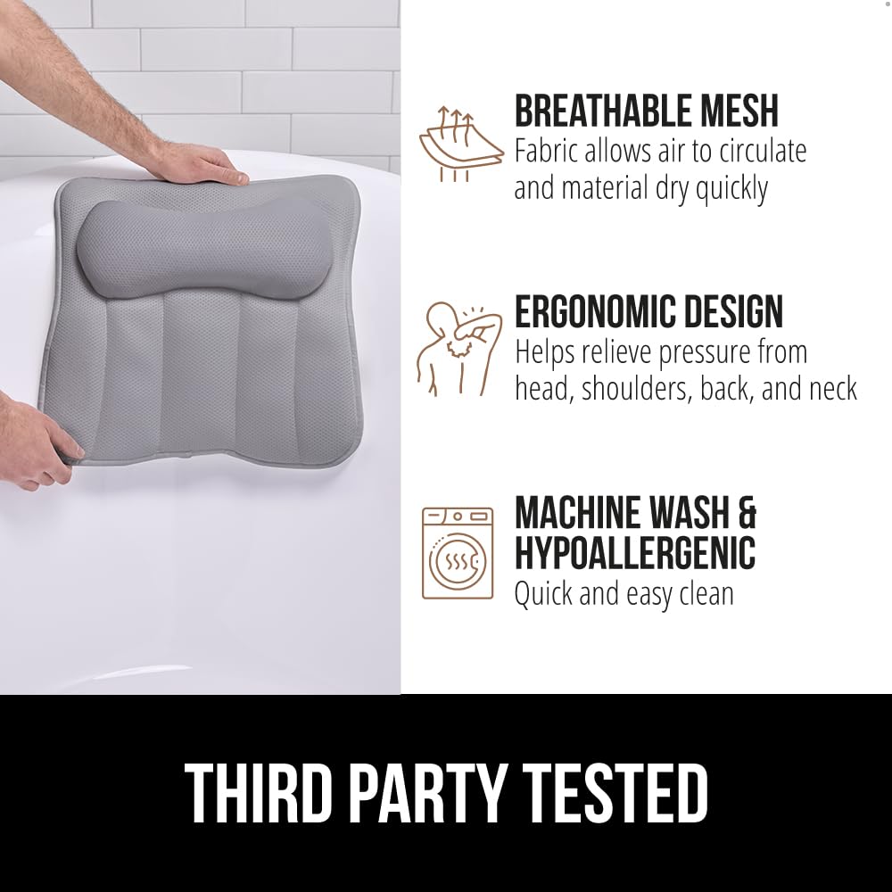 Coussin de bain de 16,5 x 16,1 pouces, ample et confortable.
