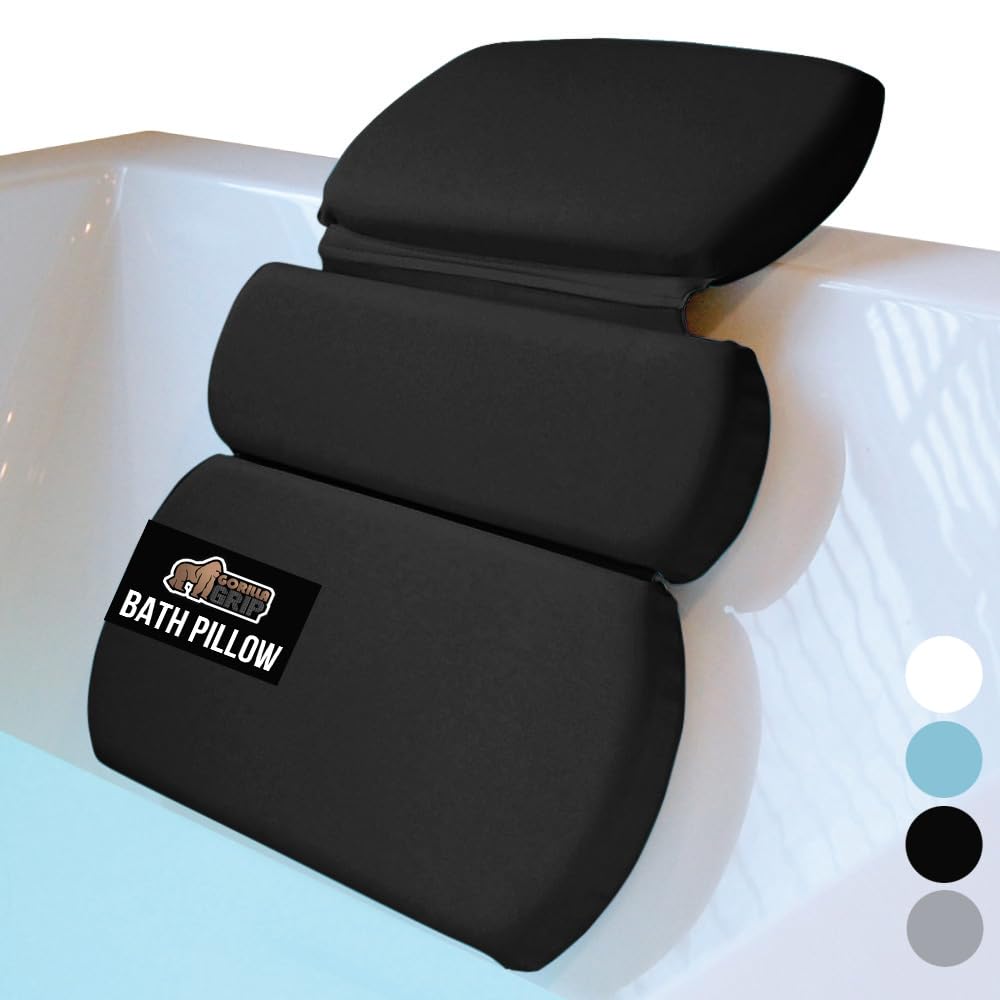 Coussin de bain Gorilla Grip offrant un soutien du dos et de la tête pour une détente optimale.