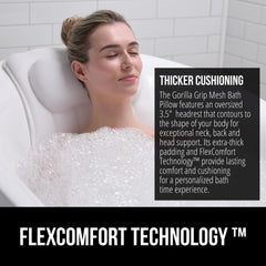 Gorilla Grip rembourrage épais soulageant nuque et épaules dans le bain.