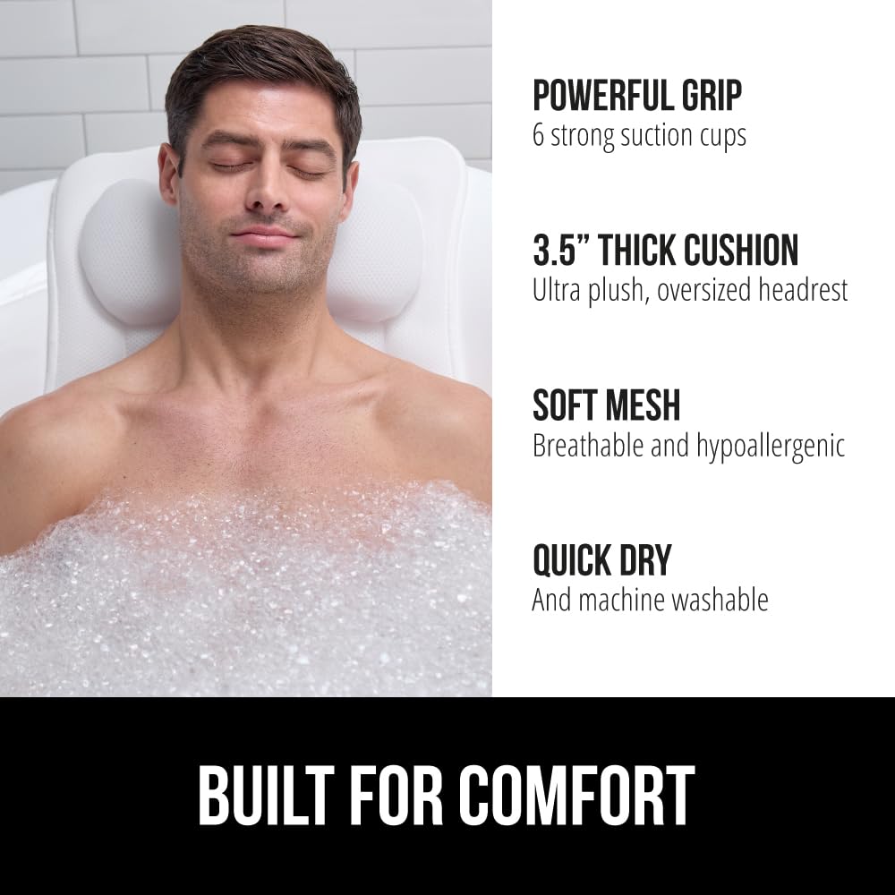 Gorilla Grip support tête FlexComfort offrant un confort personnalisé pendant le bain.