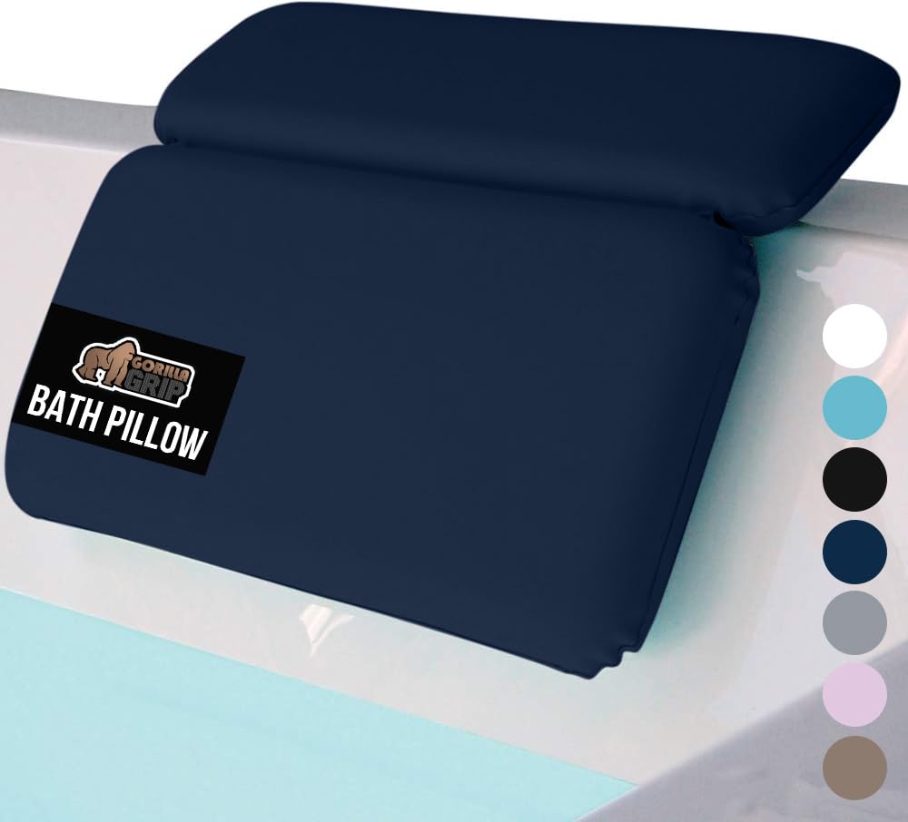 GORILLA GRIP oreiller bain pour baignoire avec ventouses, confort supérieur.