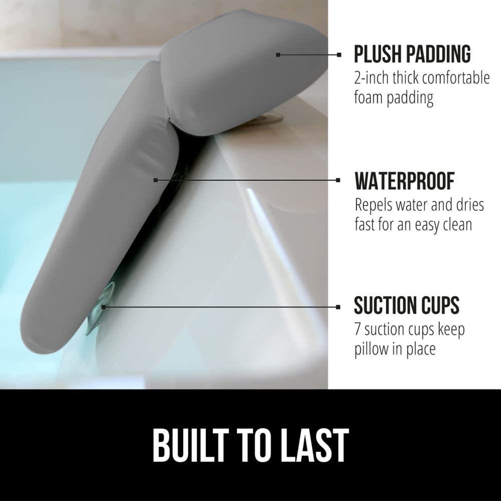 GORILLA GRIP: oreiller bain soutien cou et dos pour confort prolongé.