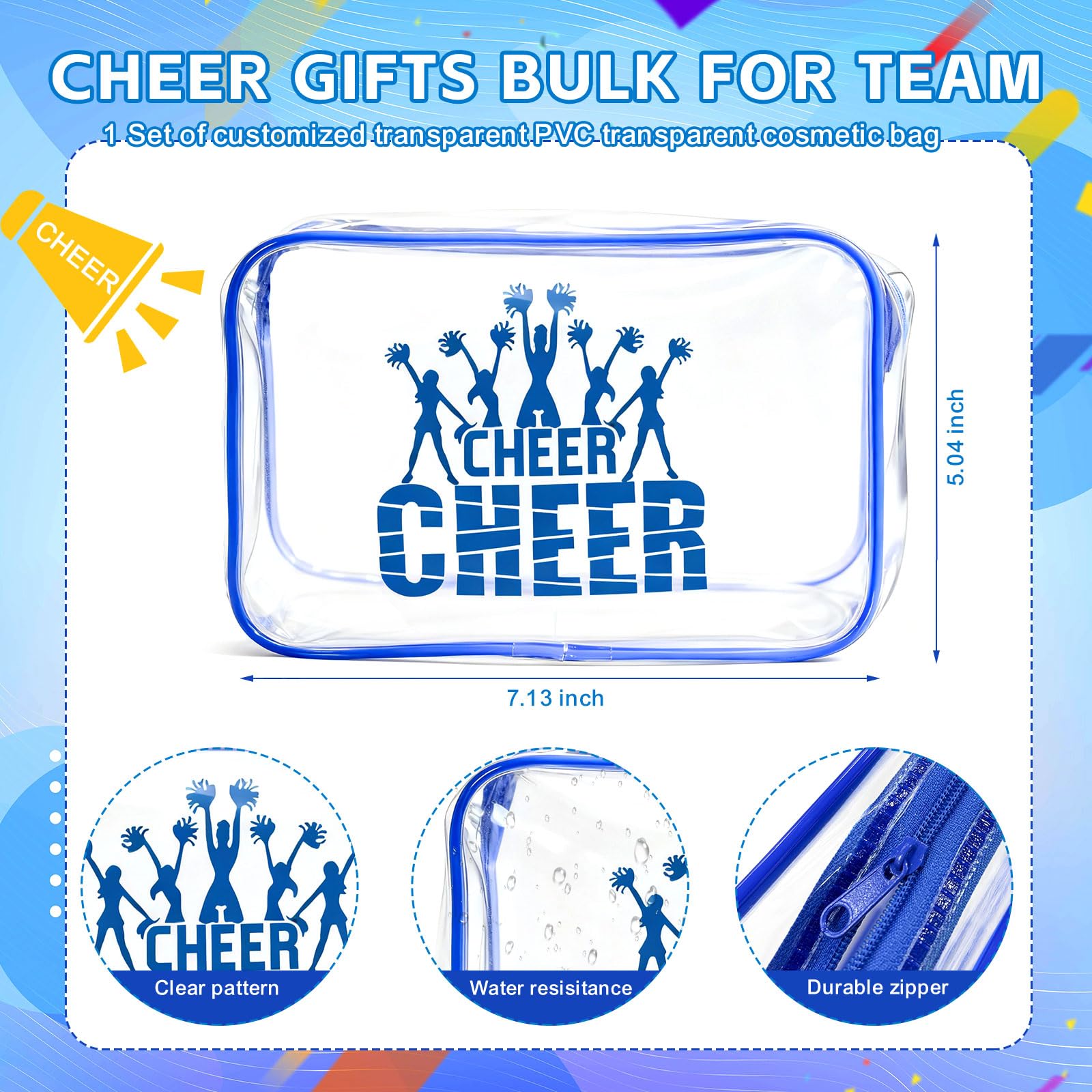Sacs cadeau Goroovr bleu ensemble, parfaits pour partager des goodies entre coéquipières lors des événements.