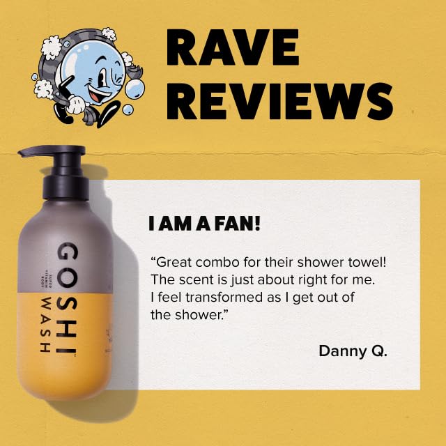 GOSHI Body Wash on shelf highlights all-skin-types suitability.