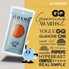 GOSHI usage quotidien en douche, exfoliation douce mais efficace.