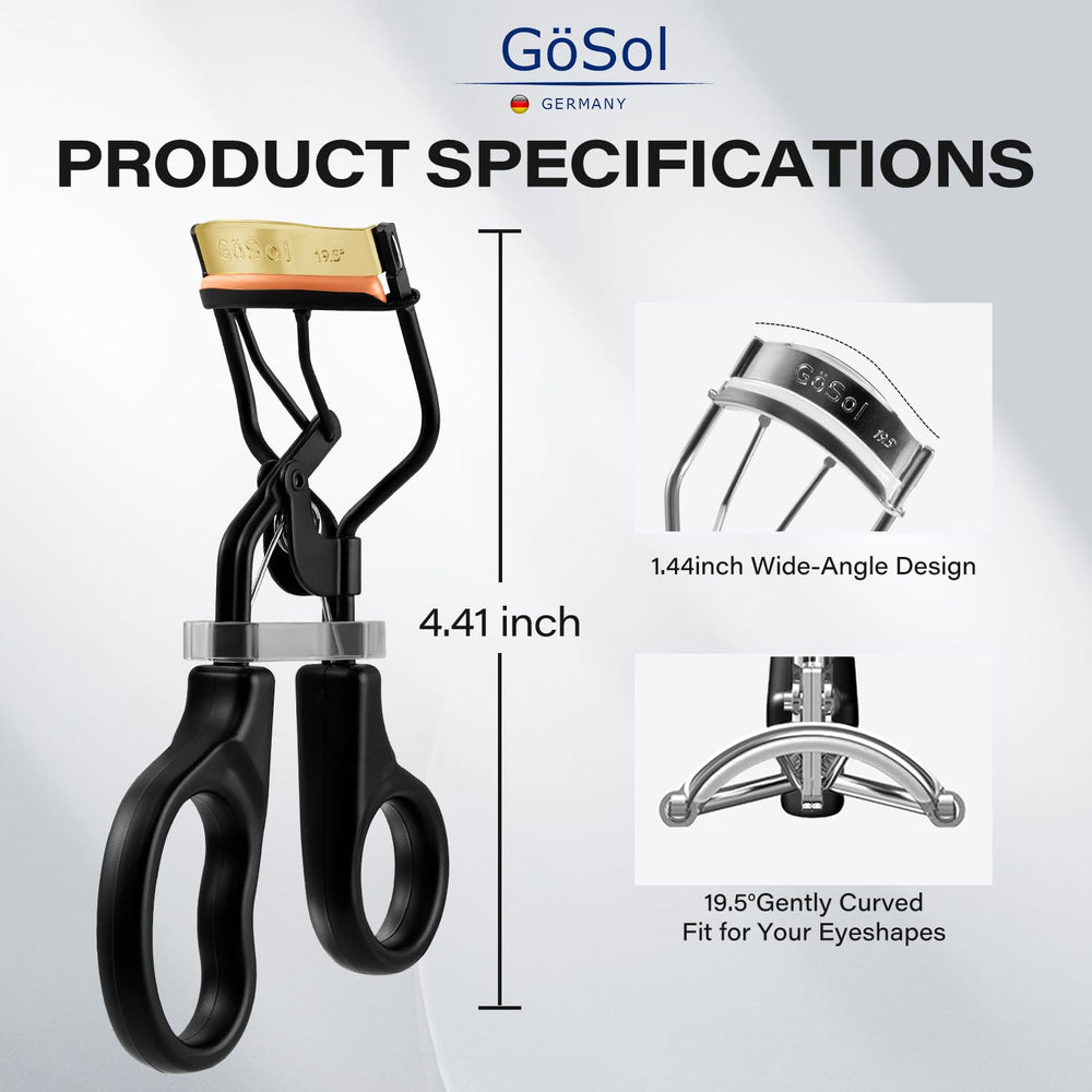 GÖSOL recourbe-cils avec tampon doux adapté pour cils fins et souples.