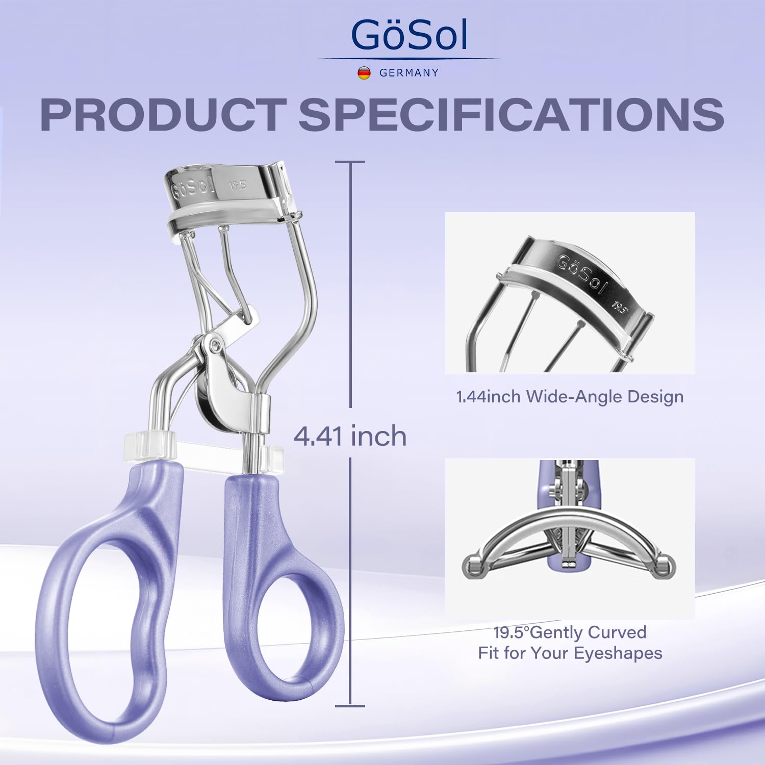 GöSol recourbe-cils poignée ergonomique pour une utilisation précise.