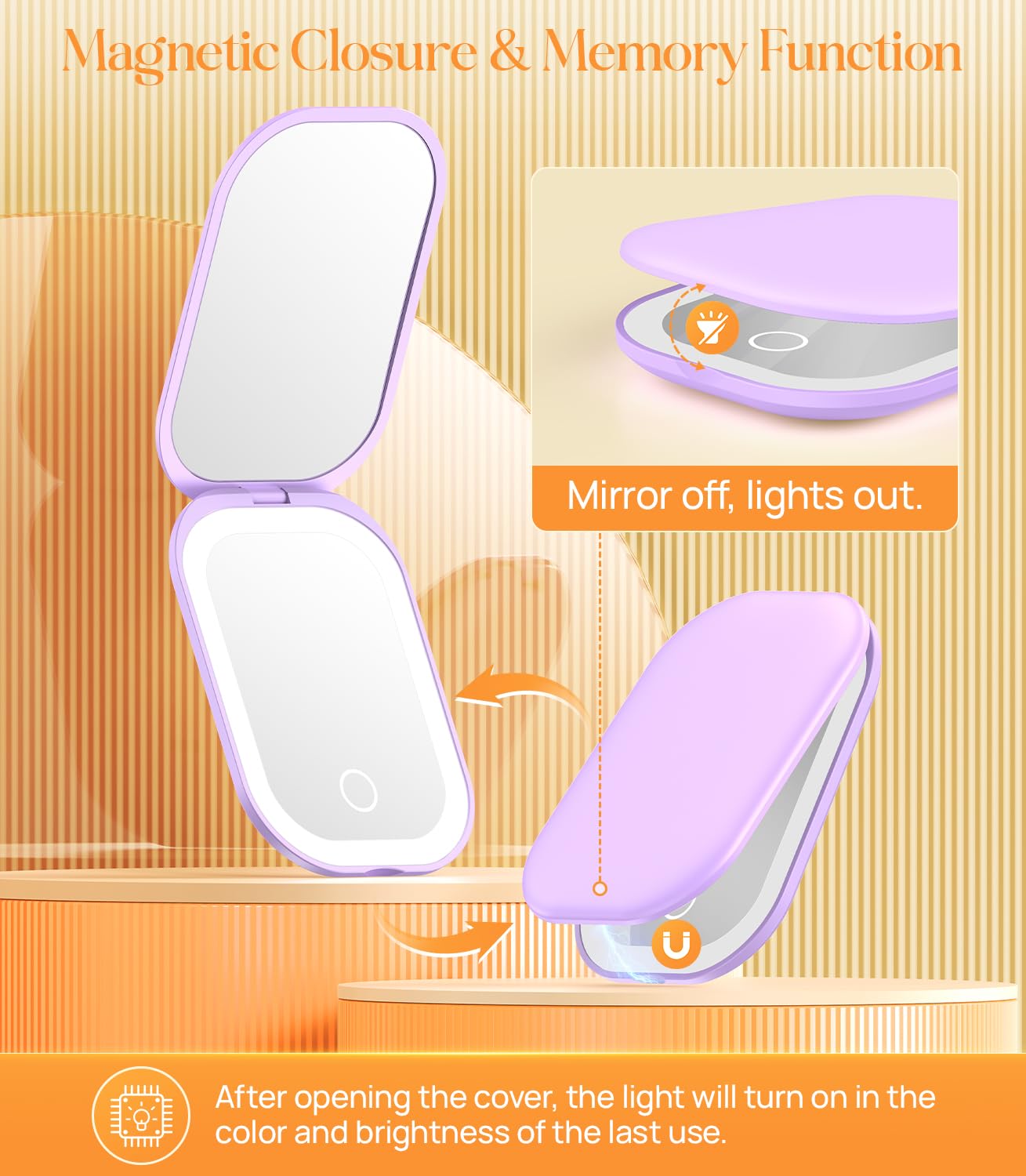 Miroir Gospire design mince et élégant qui se glisse facilement.