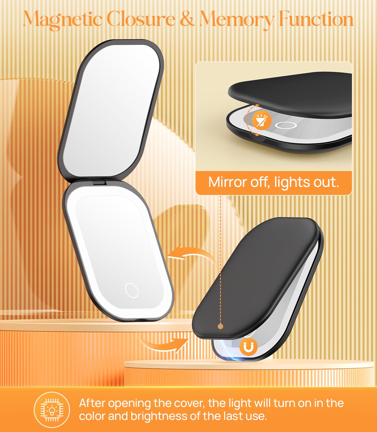 Idée cadeau beauté : miroir Gospire compact pour elle.