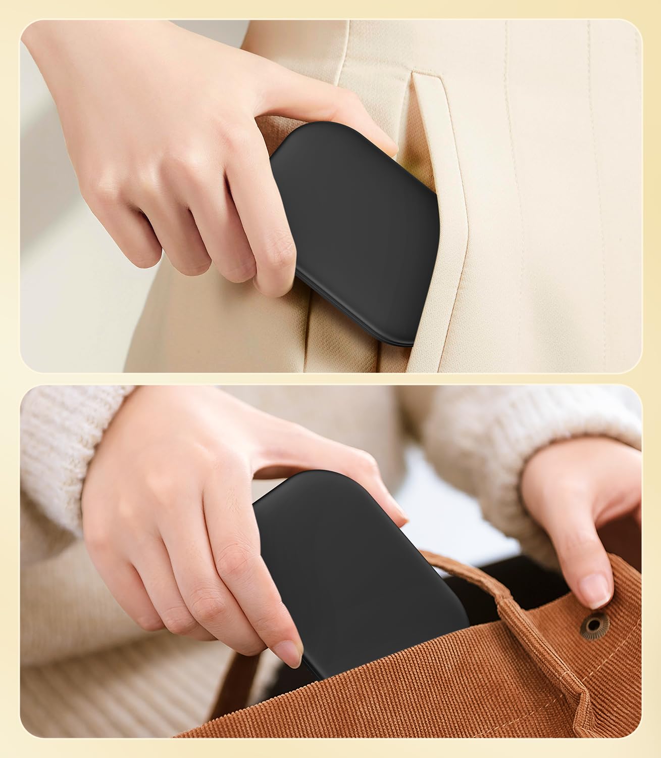 Parfait pour le voyage : miroir pratique et discret.
