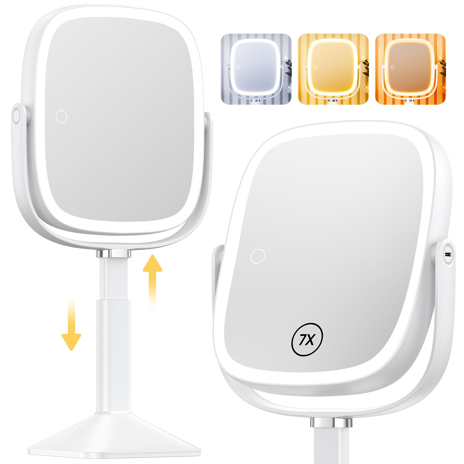 Miroir Gospire rectangulaire lumineux pour maquillage précis et uniforme.