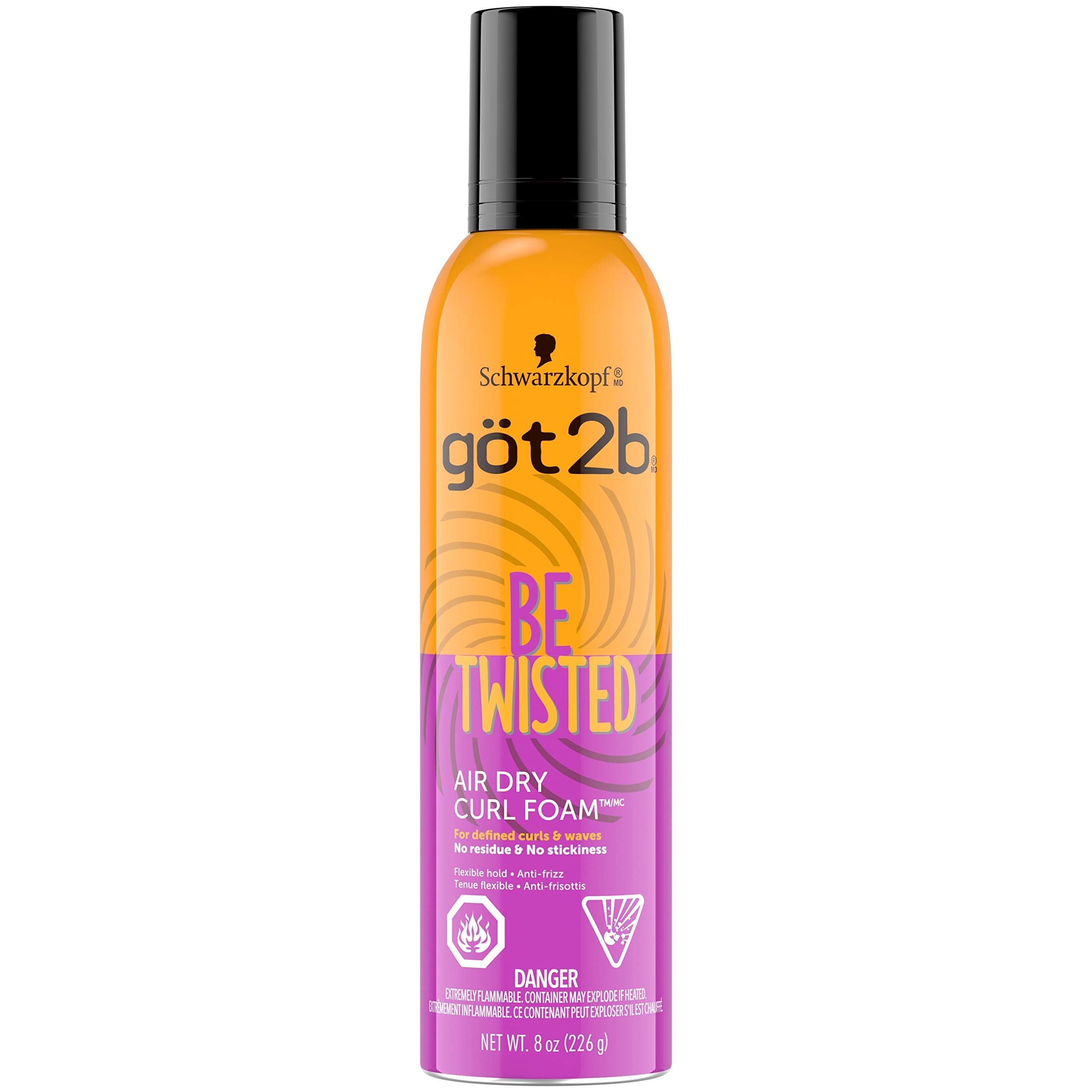 Got2b Be Twisted Air Dry Curl Foam – bouteille de mousse pour boucles, séchage à l’air, fini léger.