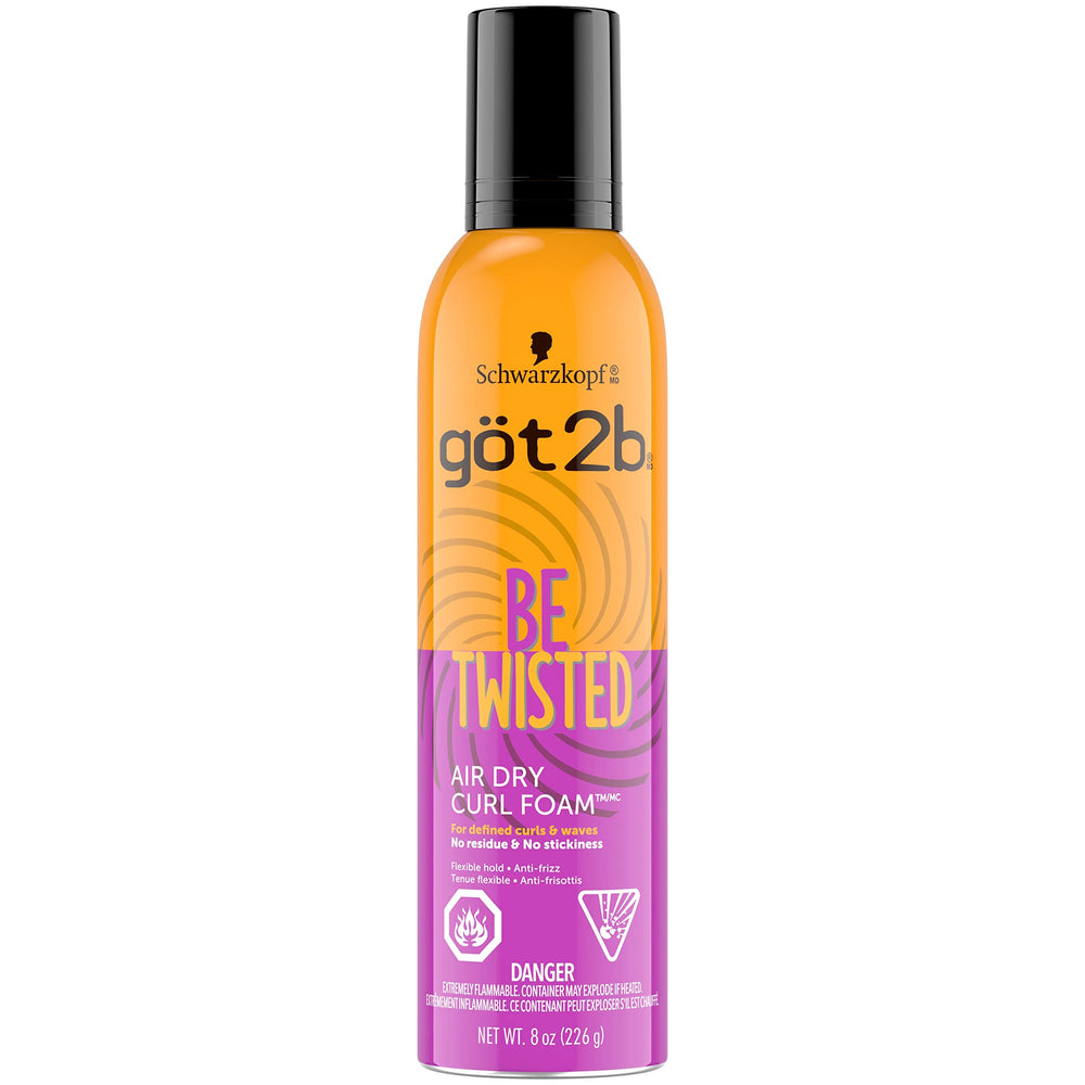 Got2b Be Twisted Air Dry Curl Foam – bouteille de mousse pour boucles, séchage à l’air, fini léger.