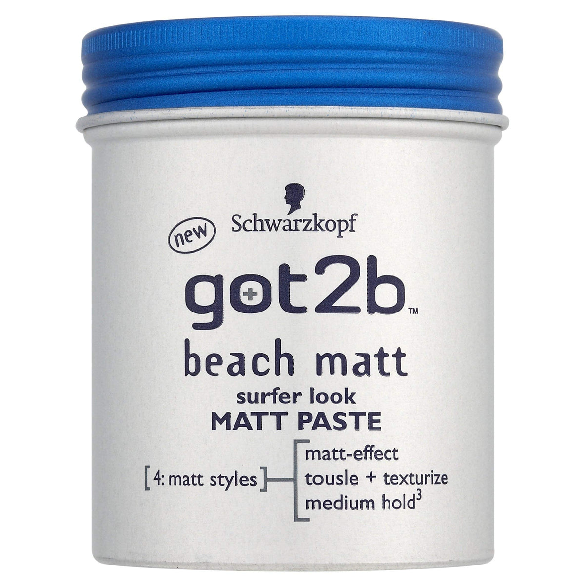 Got2B Beach Matt Surfer Look Paste 100ml pack of 2 offers textured, matte finish for casual styles.
