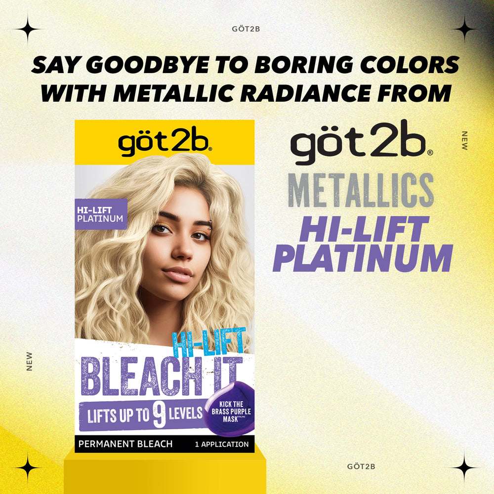 Résultat platine froid Got2b Bleach It Hi-Lift Platinum sur cheveux éclaircis