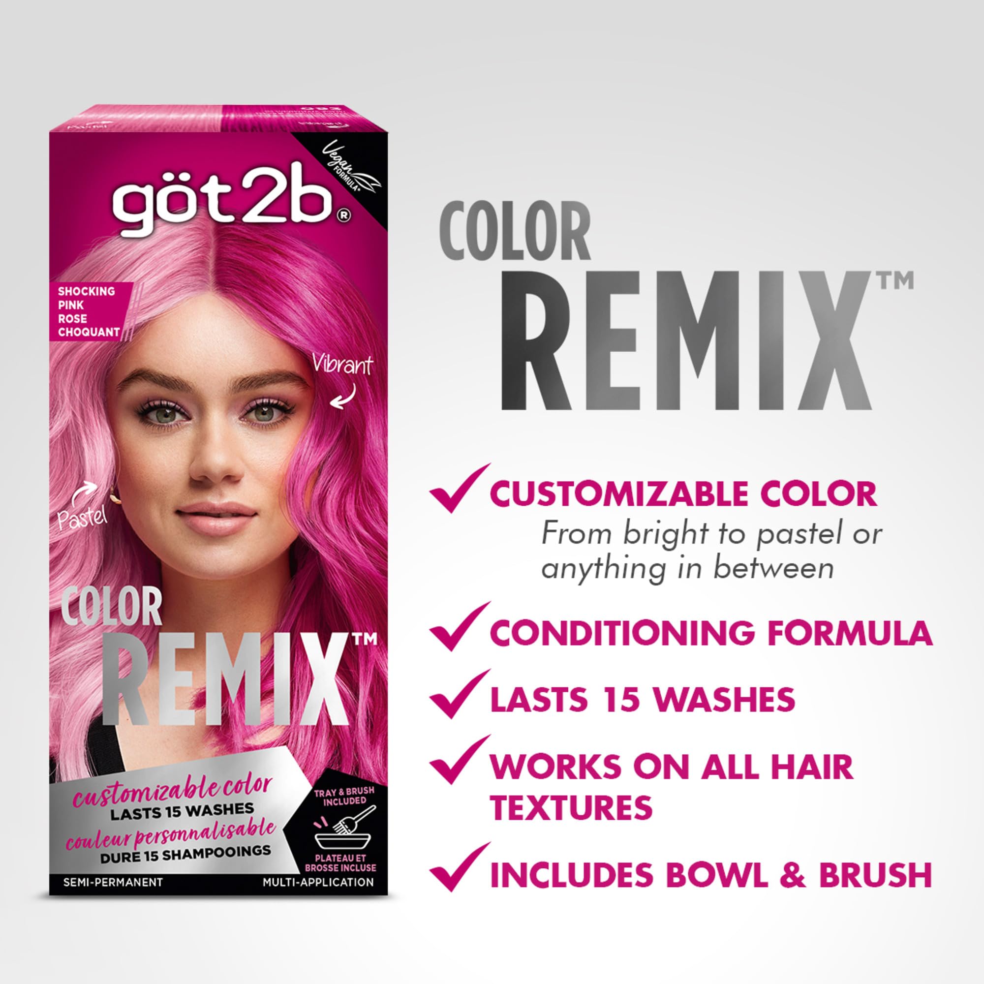 Pasteliseur inclus pour obtenir des nuances pastel personnalisables.