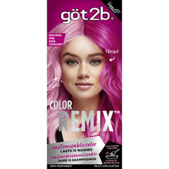 Got2b Color Remix en teinte rose choquant 093, rendu audacieux et éphémère pour une soirée.