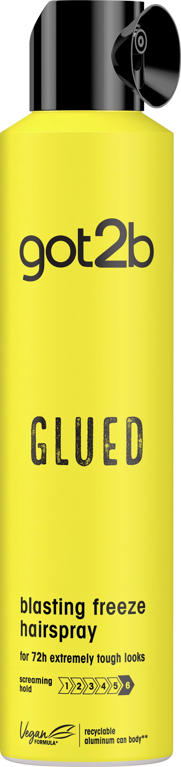 Got2B Glued Blasting Freeze Spray — flacon, maintien extrême pour toutes les coiffures.