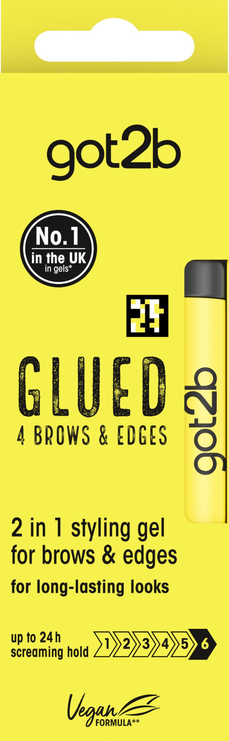 Got2B pour sourcils et contours 2-en-1, brosse-fibre pour une tenue longue durée.