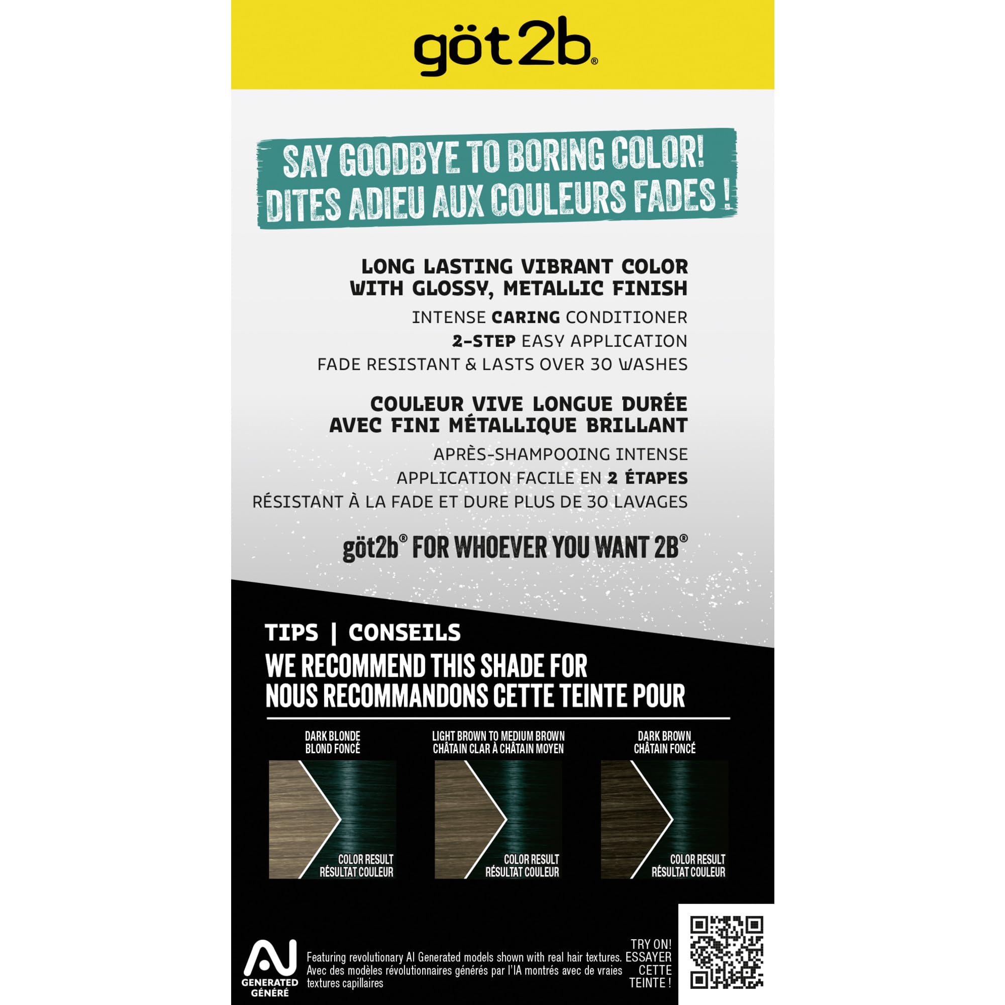 got2b Metallics Cosmic Teal M75 – convient à tous les types de cheveux et extensions