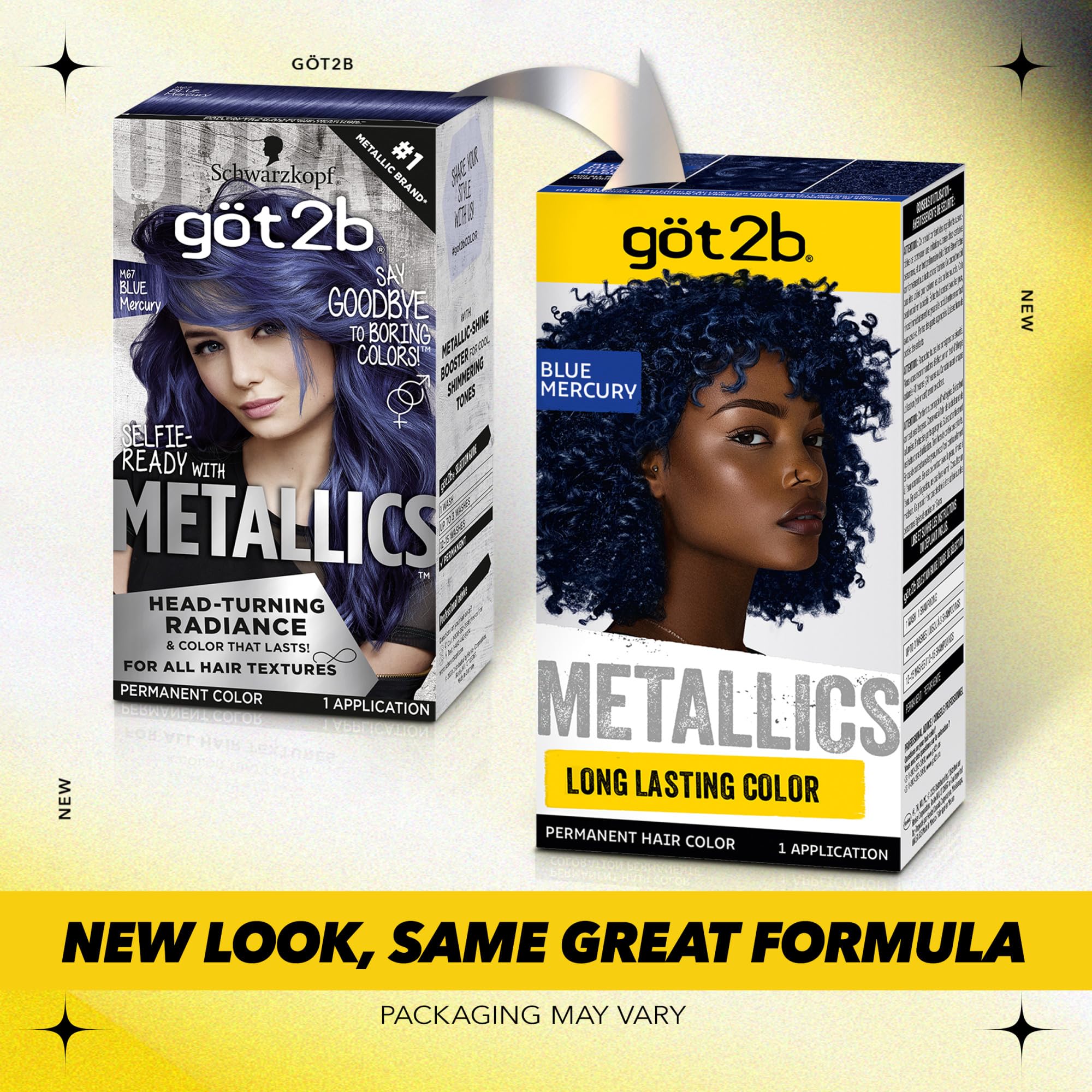 got2b Metallics crème colorante bleu Mercury M67, teinte dynamique