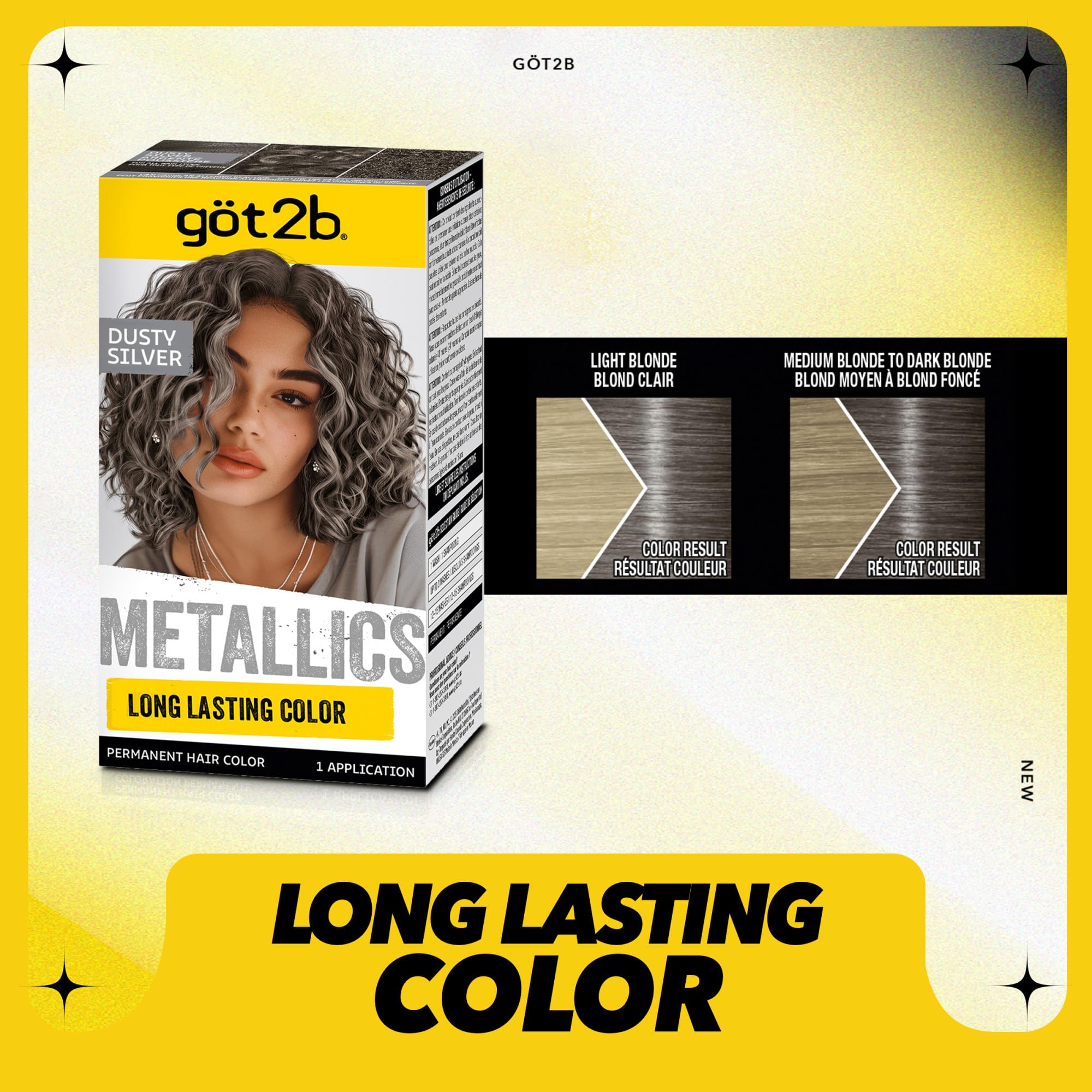 Got2B Metallics Dusty Silver développeur dans son flacon pour une couleur homogène.
