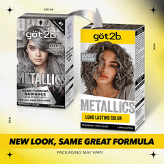 Got2B Metallics Dusty Silver tube colorant avec applicateur intégré pour une application précise.