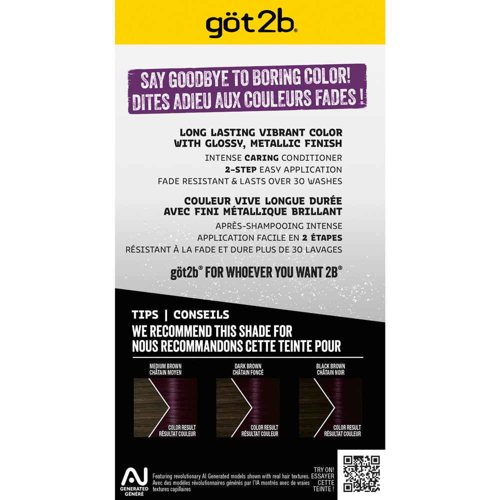Gants inclus Got2B Metallics pour une application propre.