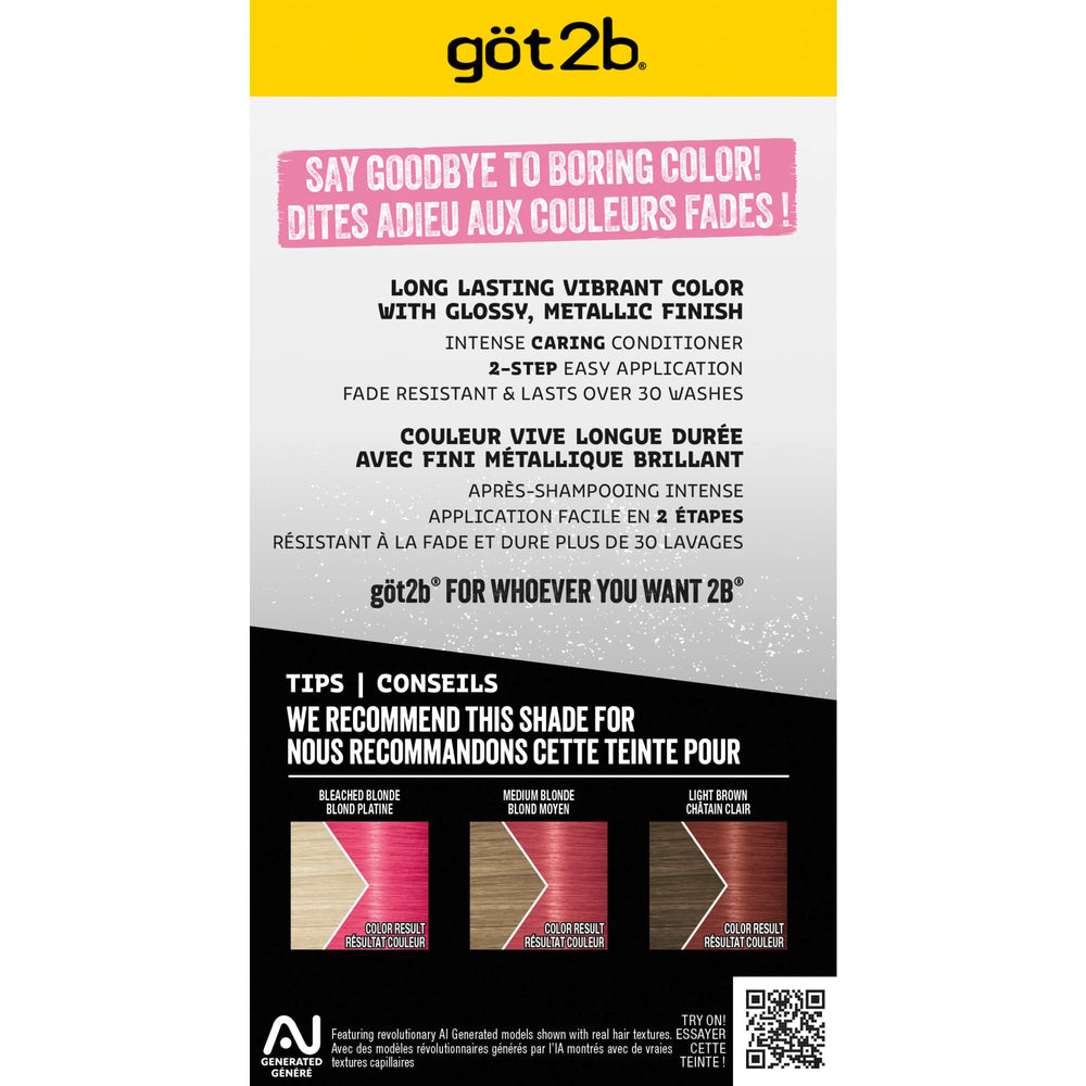 Got2b Metallics Pink Passion – mélange crème assure une teinte homogène.