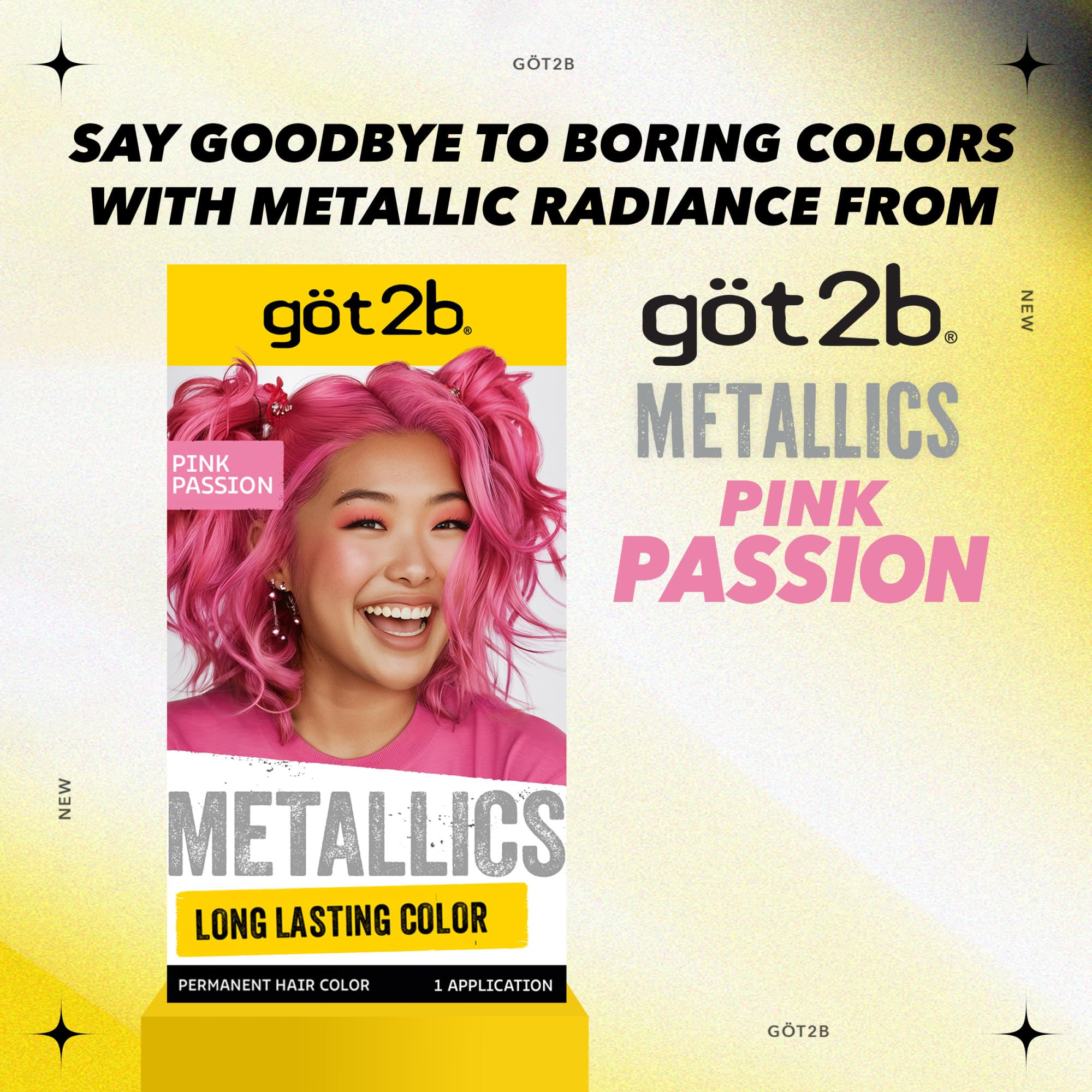 Got2b Metallics Pink Passion – rendu final avec effet métallisé durable.
