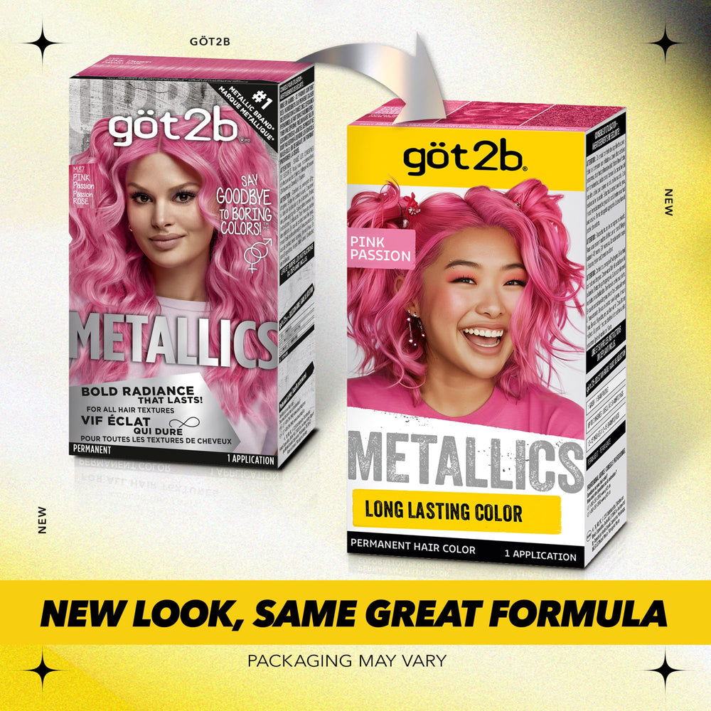 Got2b Metallics Pink Passion – tube colorant facilitant l’application maison.