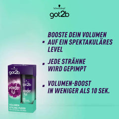Texture légère de Got2B Powder'Ful apportant une coiffure plus dense.
