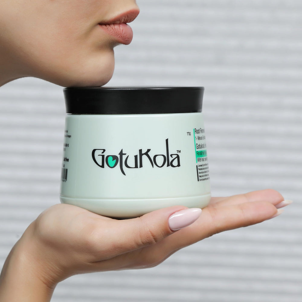 Soin universel pour tous types de cheveux, version verte Gotukola.