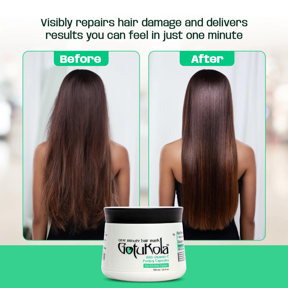 Emballage 500 ml Gotukola Masque Capillaire, design élégant.